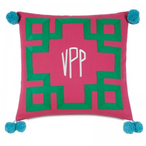 Eastern Accents Epic Preppy Embroidered 3-Letter Monogram Throw Pillow HXF1604
